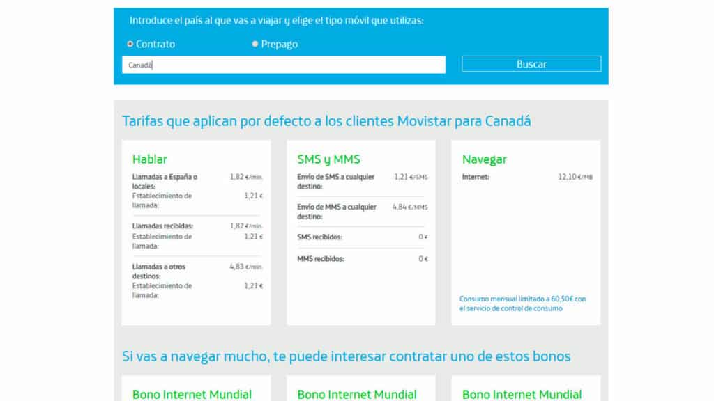 roaming canada movistar