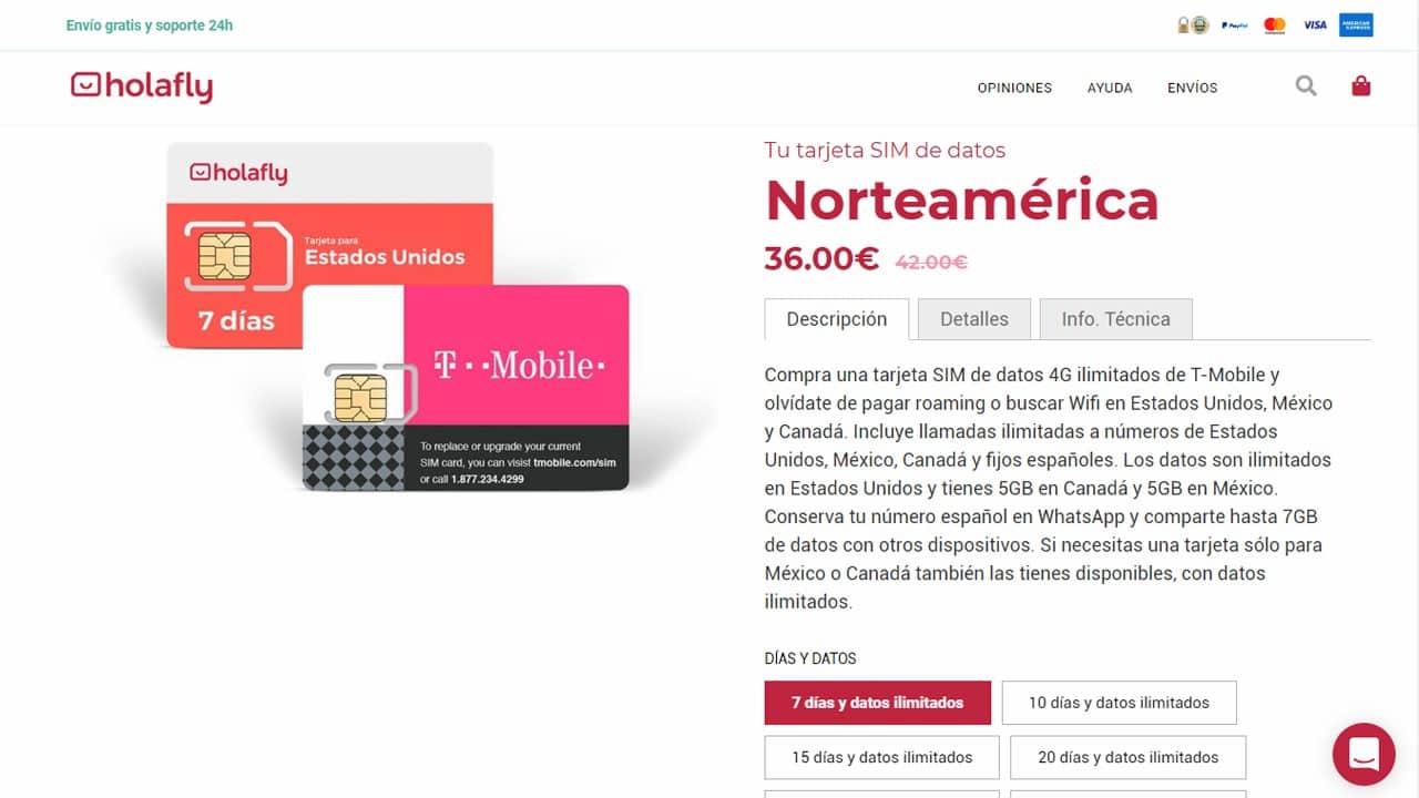 evitar roaming norteamerica con holafly