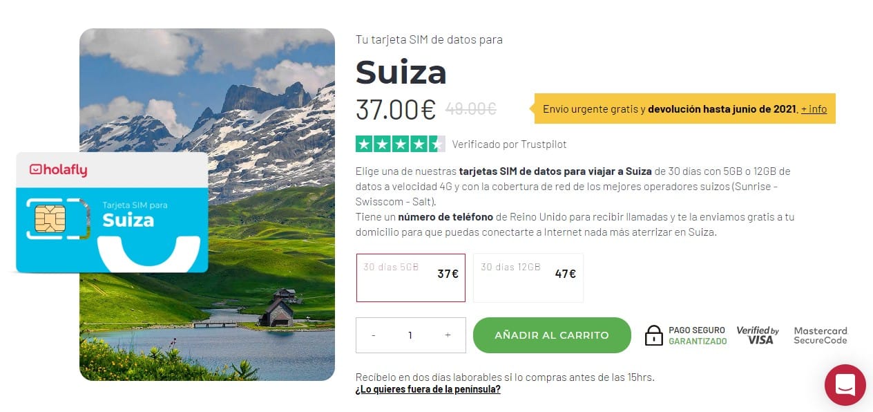 holafly tarjeta sim suiza