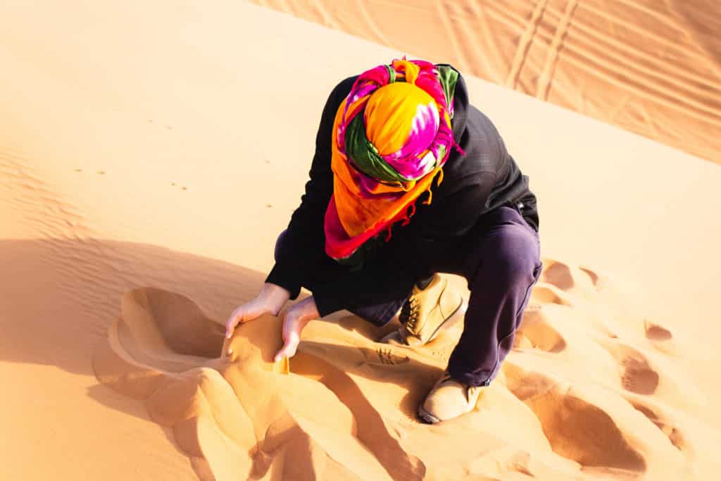 Arena fina del Sahara, desierto de Marruecos